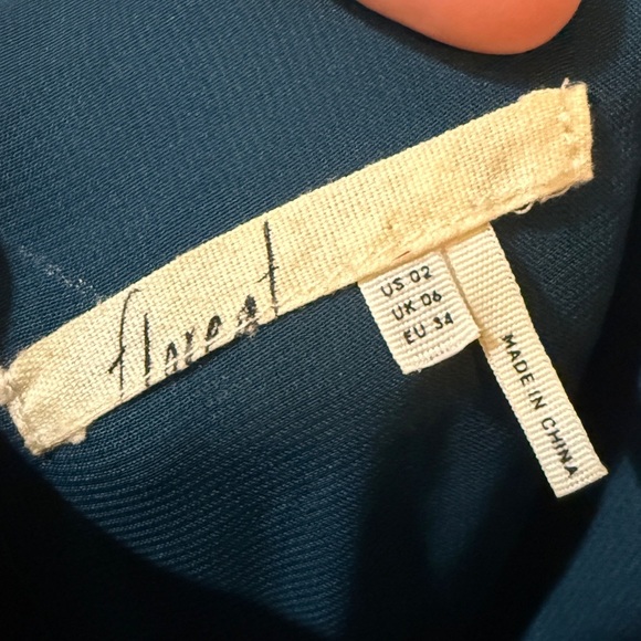 Anthropologie Floret Blue and Tan Embroidered Peruvian Dress - Picture 5 of 7